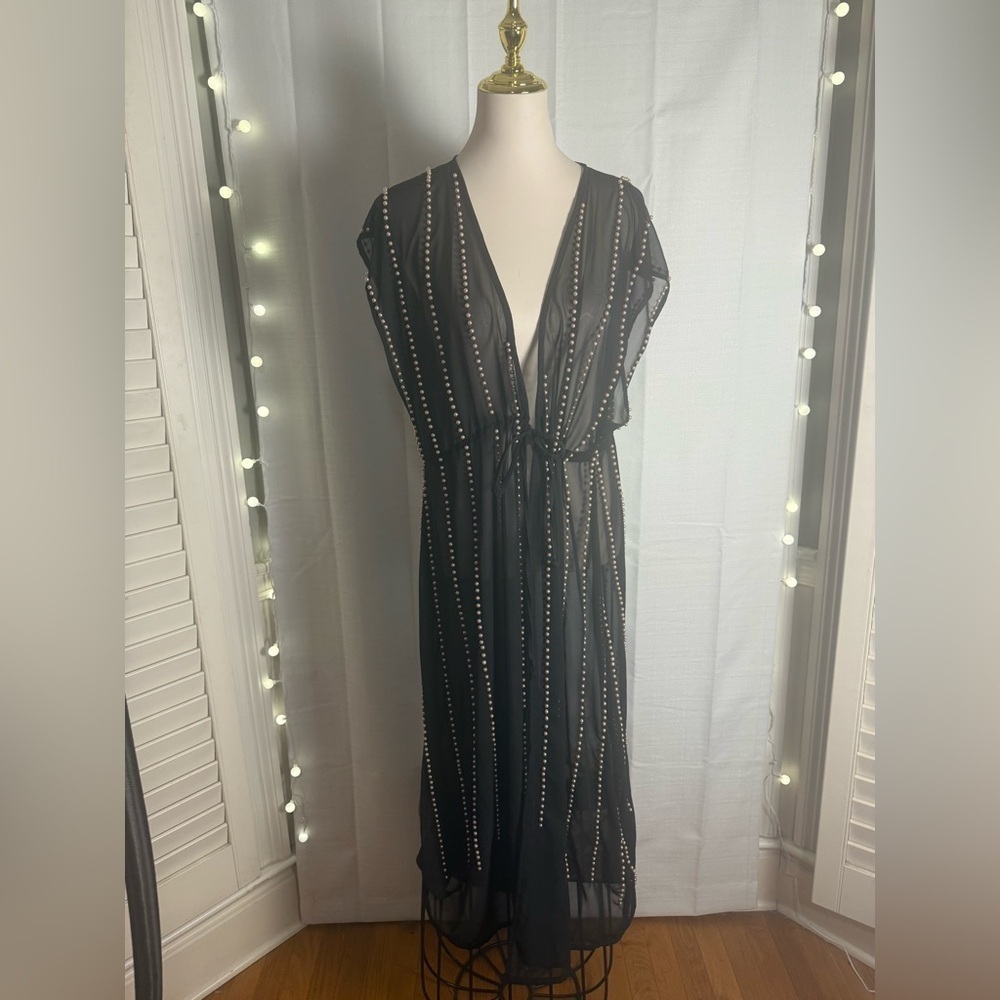 Kate Landry Black Sheer Cover-Up